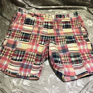 L. L. Bean patchwork plaid pink summer shorts favorite fit 20 madras